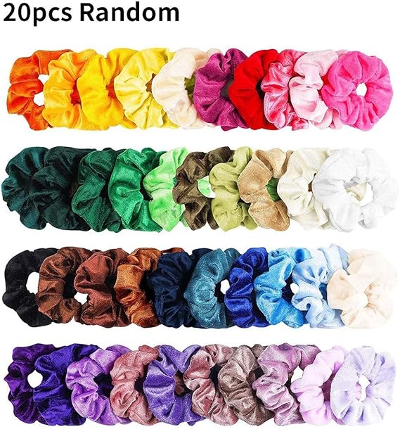 crMXeatYspaceMX Terciopelo Suave Anillo de Pelo elástico para Mujer