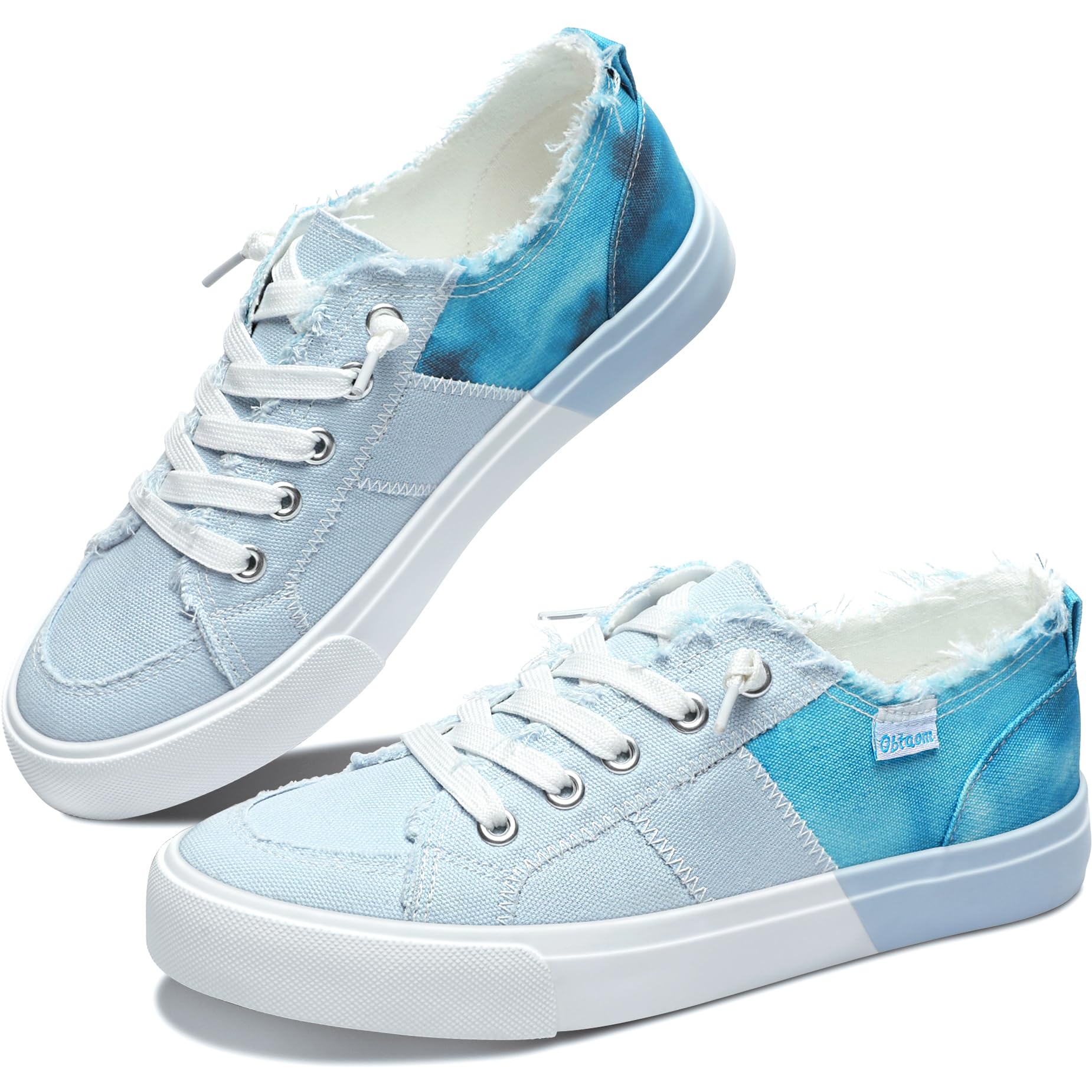 Spiral Blue Tie Dye Women's Slip On Sneakers