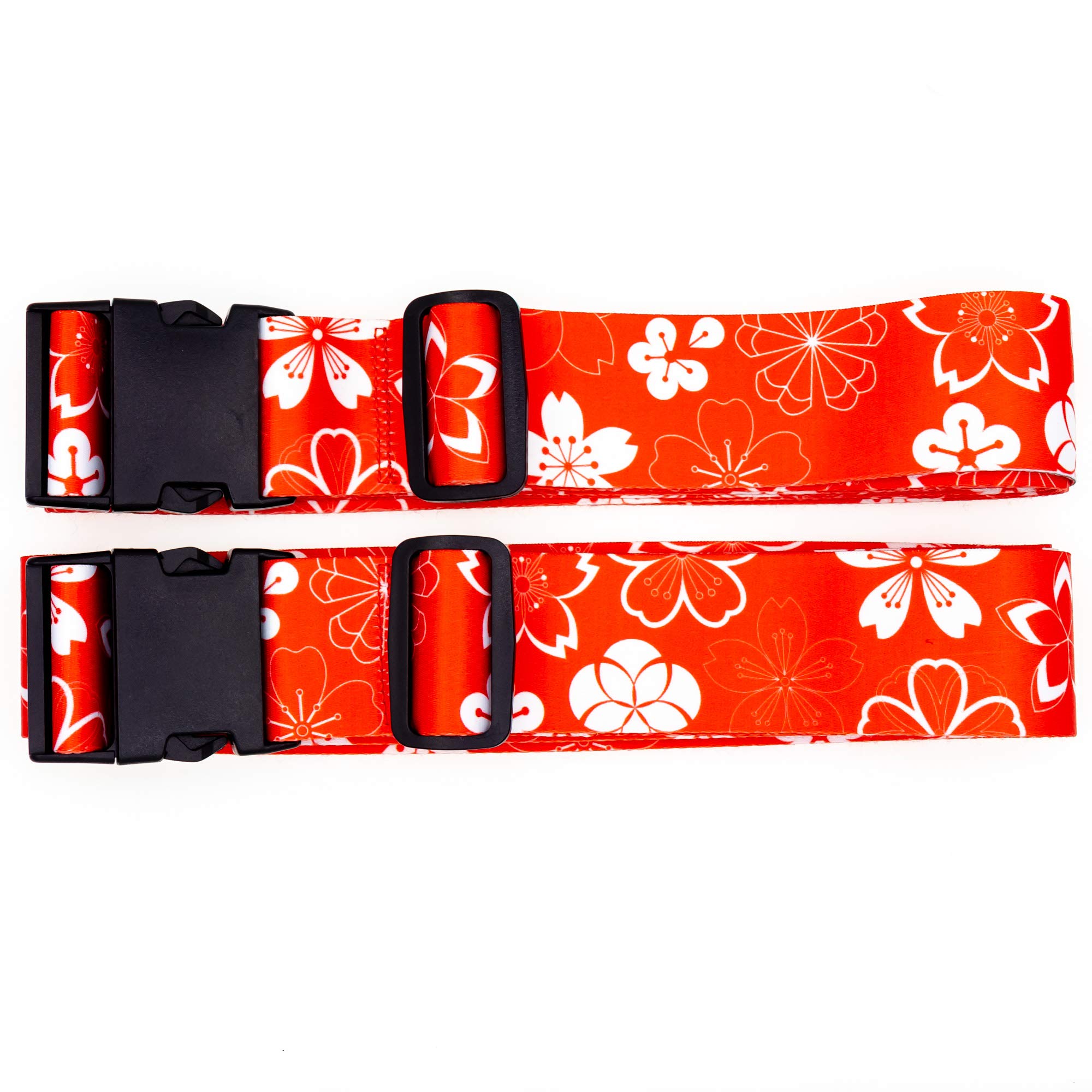 Teeoff Luggage Straps Suitcase Belts Travel Bag Accessories Adjustable (Sakura Orange - 2 Pack, 220CM)