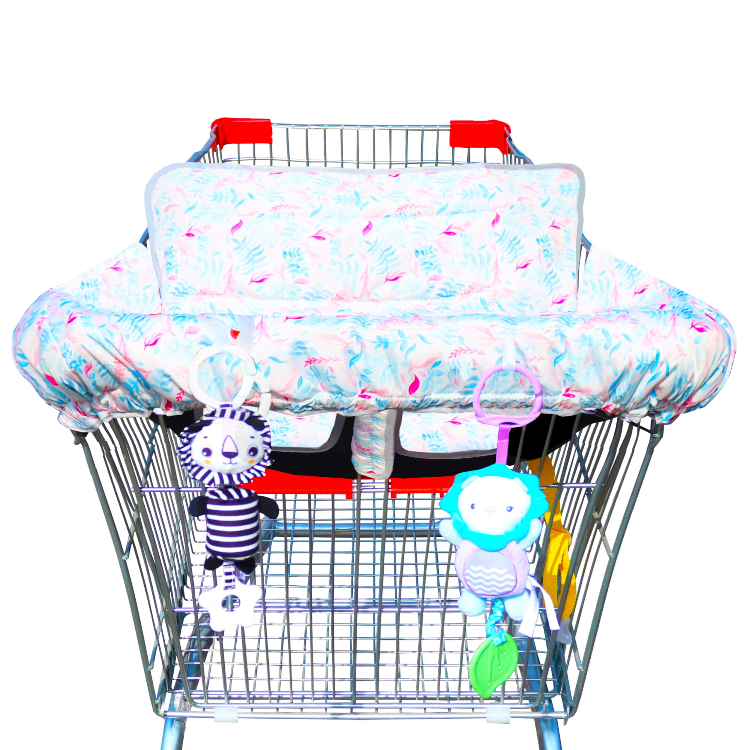 Photo 1 of XiOiOiX 2 in 1 Shopping Cart Cover&High Chair Cover for Restaurant Seat, Grocery Cart Cover for Baby Infant Toddler Girl/Boy Reversible, Machine Washable (Light Pink)