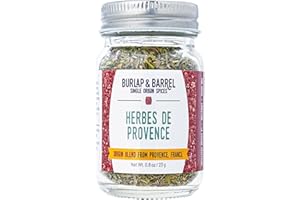 Burlap & Barrel Herbes de Provence – Iconic Herb Blend Grown & Blended in France – Herbes de Provence Seasoning – As Seen on Shark Tank - Kitchen Gift for Cooks - 0.8oz Glass Jar