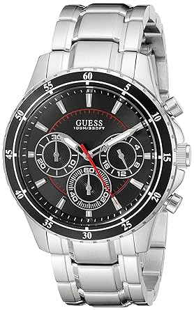 Guess U0676G1 Stainless Steel Chronograph Mens Watch - Black Dial