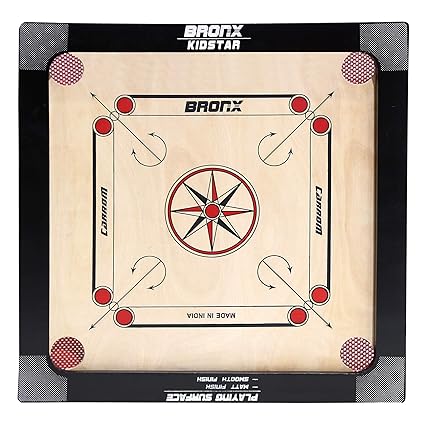 Bronx Kidstar Small Size Carrom Board 18 Playing Area with 4 mm Thick Ply