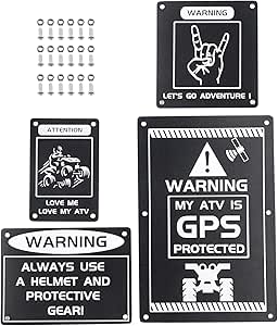 Amazon.com: NICECNC Fender Warning Tag Plates Badges Decals ...