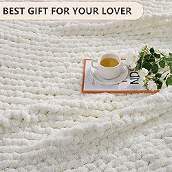 L'AGRATY Chunky Knit Blanket Throw: Soft Chenille