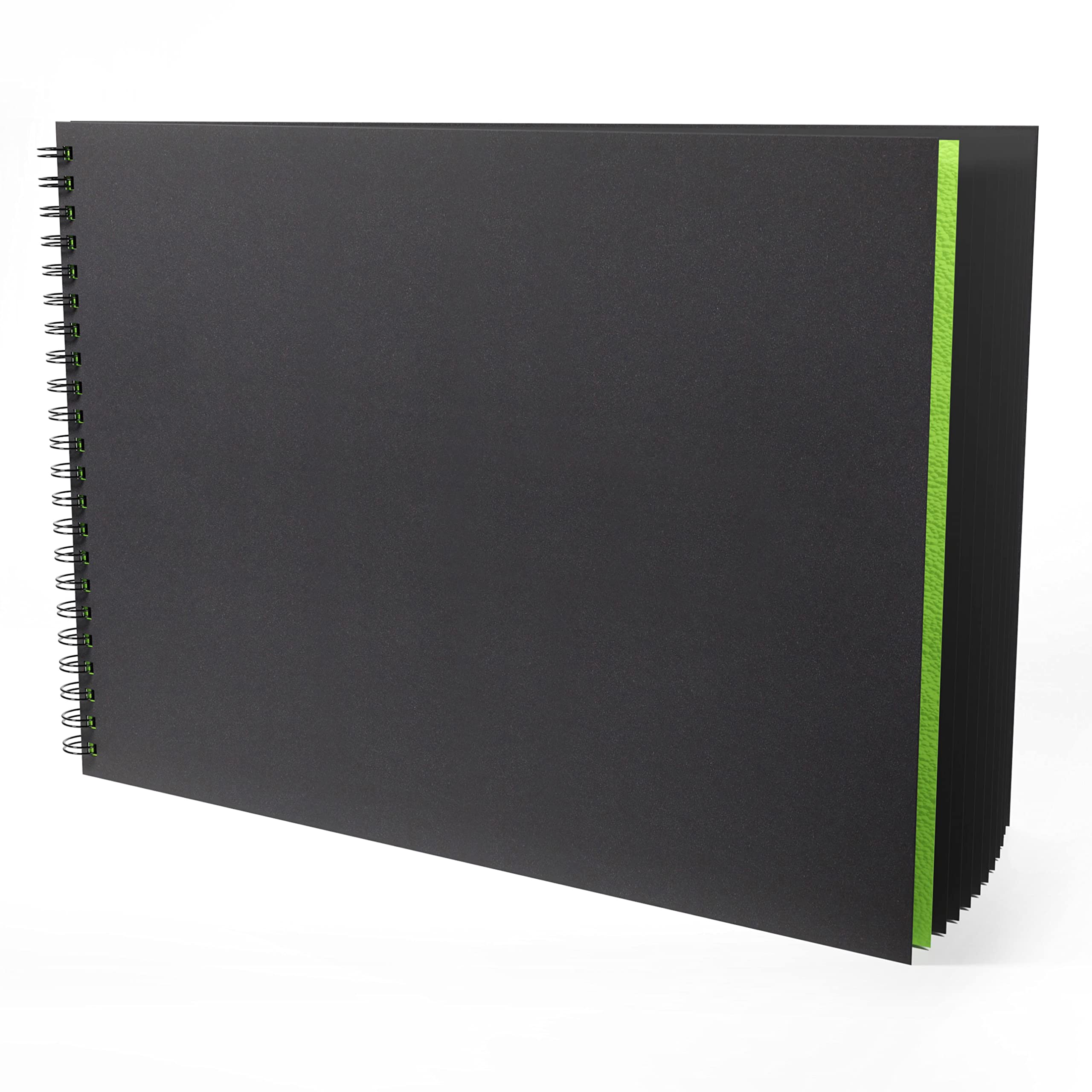 Artgecko Black Toned Sketch Book A3 Landscape - 80 Pages (40 Sheets) 200gsm Card