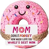 BuiltFit Gifts for Mom Valentines Birthday - Mom Gift from Daughter Son Valentine Valentine's Day Mothers Day Easter Handmade Crochet Donut Gift for Mama Mother