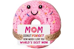 BuiltFit Gifts for Mom Mothers Birthday - Mom Gift from Daughter Son, Handmade Funny Cute Crochet Donut Presents for Mama Mother's Day First New Mother