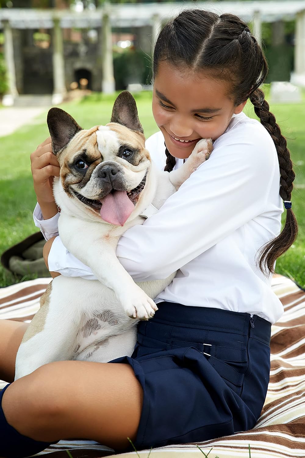 French Toast Girls' Two-Tab Pleated Scooter Skirt: Clothing