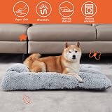 EHEYCIGA Large Grey Dog Bed 90x60x9cm Washable Calming Non-Slip Mattress view 4