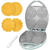 Baker's Friend Multi Pizzelle Maker Electric, Stroopwafel Iron, 4 x 4.5'' Pizzelle Waffle Cookies Maker with Temperature Control, Ideal for Holidays, Parties &amp; More, Great Choice for Gift