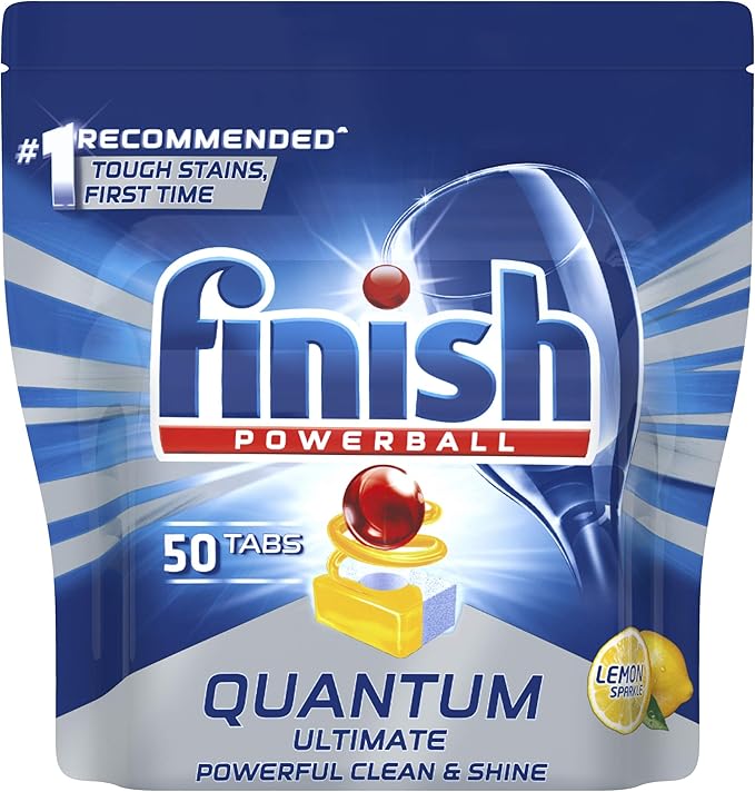 Finish Quantum Ultimate Dishwasher Tablets, Lemon, 50 Pack