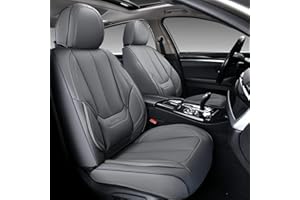 Coverado Car Seat Covers Full Set, Seat Covers for Cars, Gray Car Seat Protector Waterproof, Nappa Leather Car Seat Cushion, Car Seat Covers Front Seats and Back Fit for Most Cars