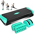 Yes4All 2-in-1 Adjustable Aerobic Step Platform Fitness Exercise Stepper with Rocker Balance Board Legs for Home Workout, Step Exercise & Balance Training