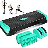 Yes4All Aerobic Exercise Step Platform with 2 Risers, Multifunctional Aerobic Stepper, Adjustable Height Workout Stepper Home