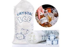 CASHONER 50 Pack Ice Bags 10 lb with Drawstring Ice Bags for Ice Machine Heavy-Duty Reusable Ice Cube Bags Portable Storage and Freezer Keeper