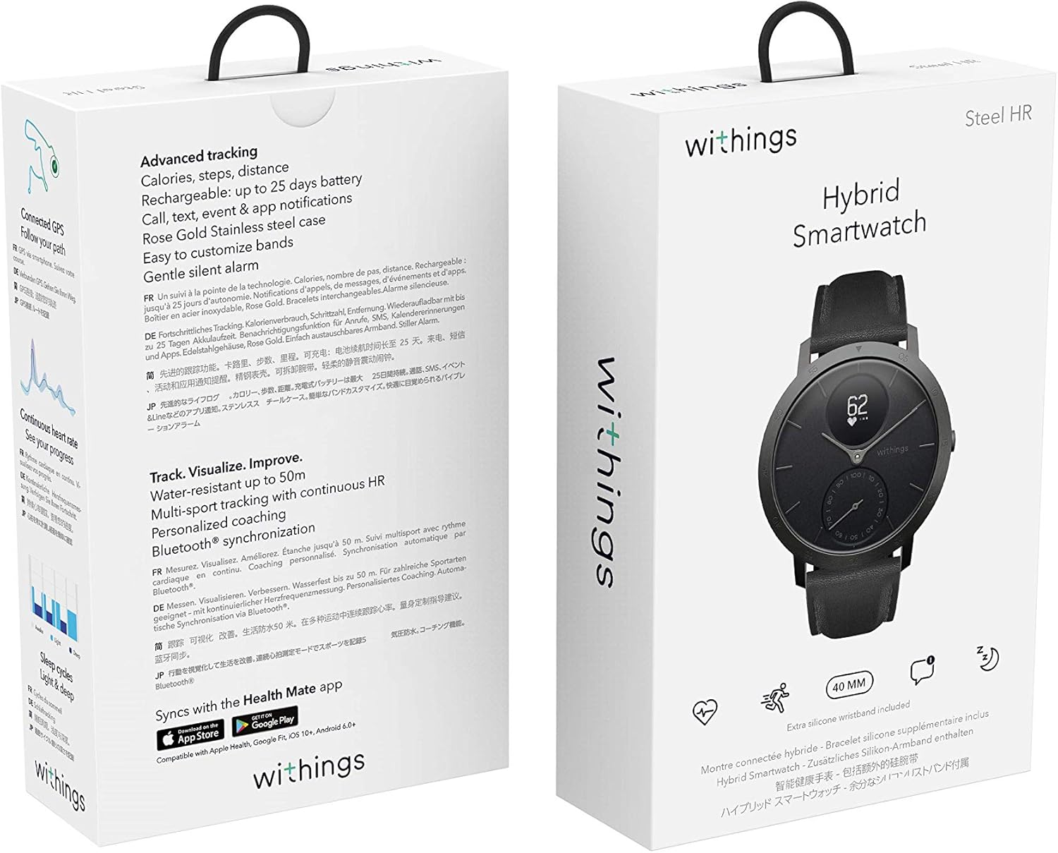 Withings Nokia Men S Steel Hr Limited Edition Connected Watch Edition 40mm 40 Mm Amazon Co Uk Sports Outdoors