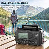 Mesqool DAB Wind Up Radio 5000mAh Solar Powered SOS Alarm USB Charge view 2