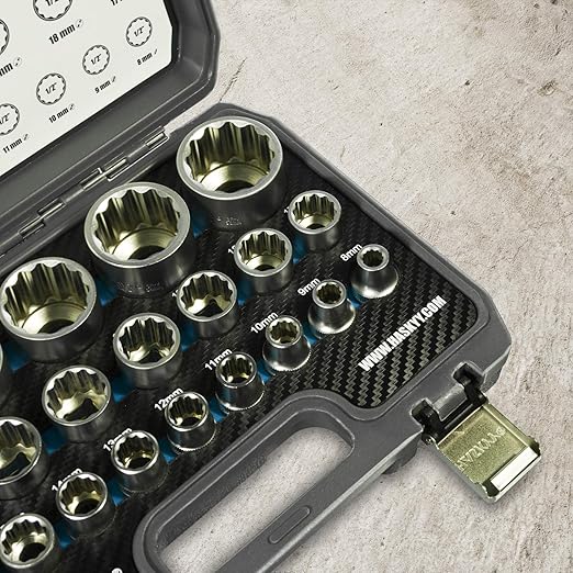 21 Pieces Haskyy 21 Piece Multi Tooth Socket Spanner Socket Box 8 36 Mm 12 Sided 6 Sided Xzn Torx Socket Set System Amazon De Baumarkt