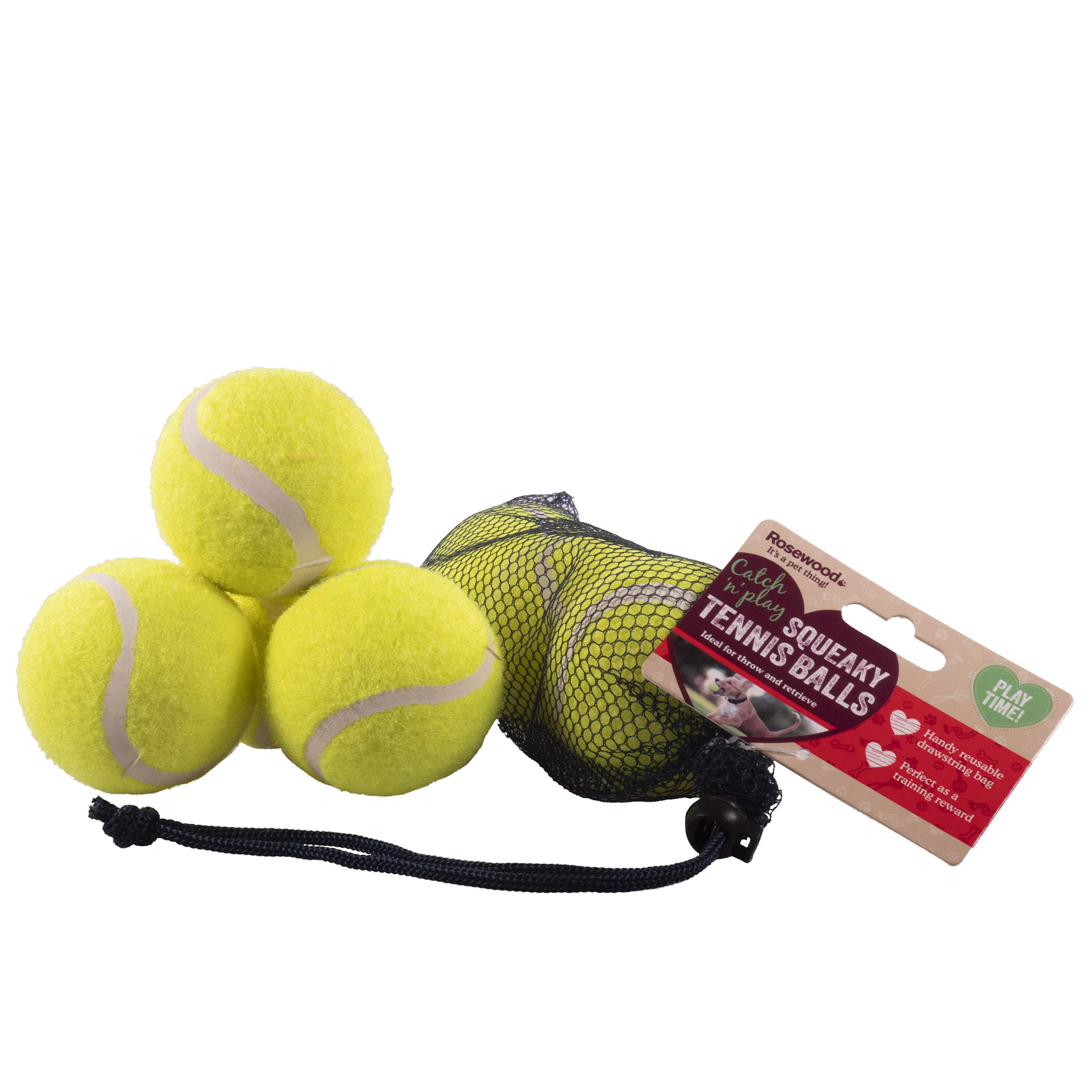 Rosewood SQUEAKY TENNIS BALLS FOR DOGS 3PC