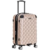 Kenneth Cole Reaction Diamond Tower Luggage Collection Lightweight Hardside Expandable 8-Wheel Spinner Travel Suitcase, Rose 