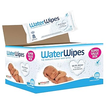 WaterWipes Baby Feuchttücher Empfindliche Haut, 99,9% gereinigtes Wasser, 9 x 60 Feuchttücher (540 Feuchttücher)