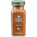 Simply Organic Pure Ground Nutmeg, 2.3 Ounce Jar,Aromatic, Subtly Spicy-Sweet Flavor, Organic, Kosher, No GMO, No ETO
