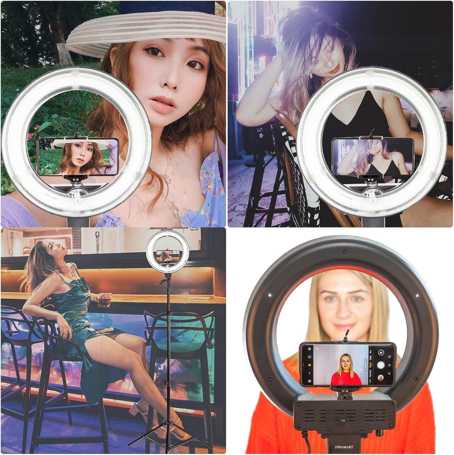 Ring Light 14inch Studio Fluorescent Photo Video Camera Smartphone 5500K 40w Portable Halo Dimmable Beauty Light - Image 5