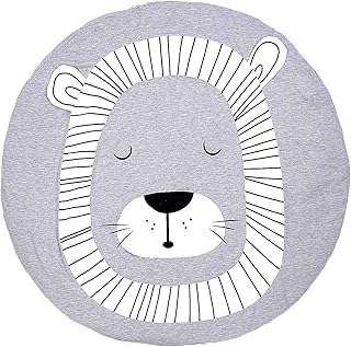 Baumwolle Krabbeldecke groß und weich gepolstert 90 x 90cm für Baby Kinder (Löwe)