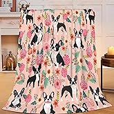 Flintis Boston Terrier Blanket Funny Boston Dog Decor Throw Blanket Gifts for Girls Boys Super Warm Soft Plush Lightweight Fleece Flannel Winter Couch Bedding Blankets for Kids Adults Women 50"X40"