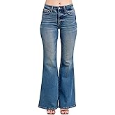 Judy Blue Women's Mid-Rise Tummy Control Vintage Wash Flare Jeans