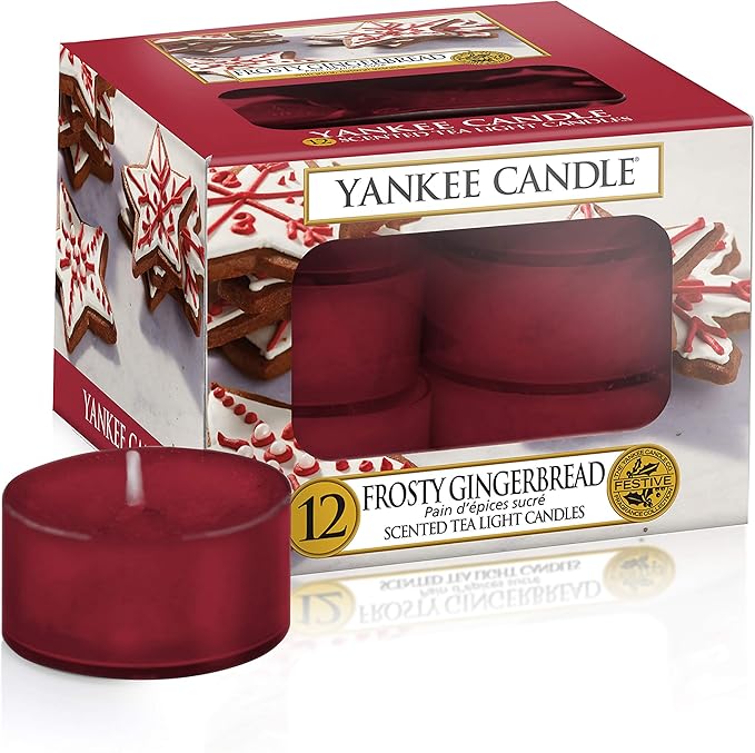 Yankee Candle Tea Light Scented Candle, Frosty Gingerbread Amazon.co