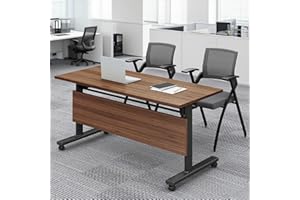 Mobile Conference Room Tables, Rolling Meeting Desk, Modern Wood Table, Office Desk with 360°Mobile Silent Wheels, Training T