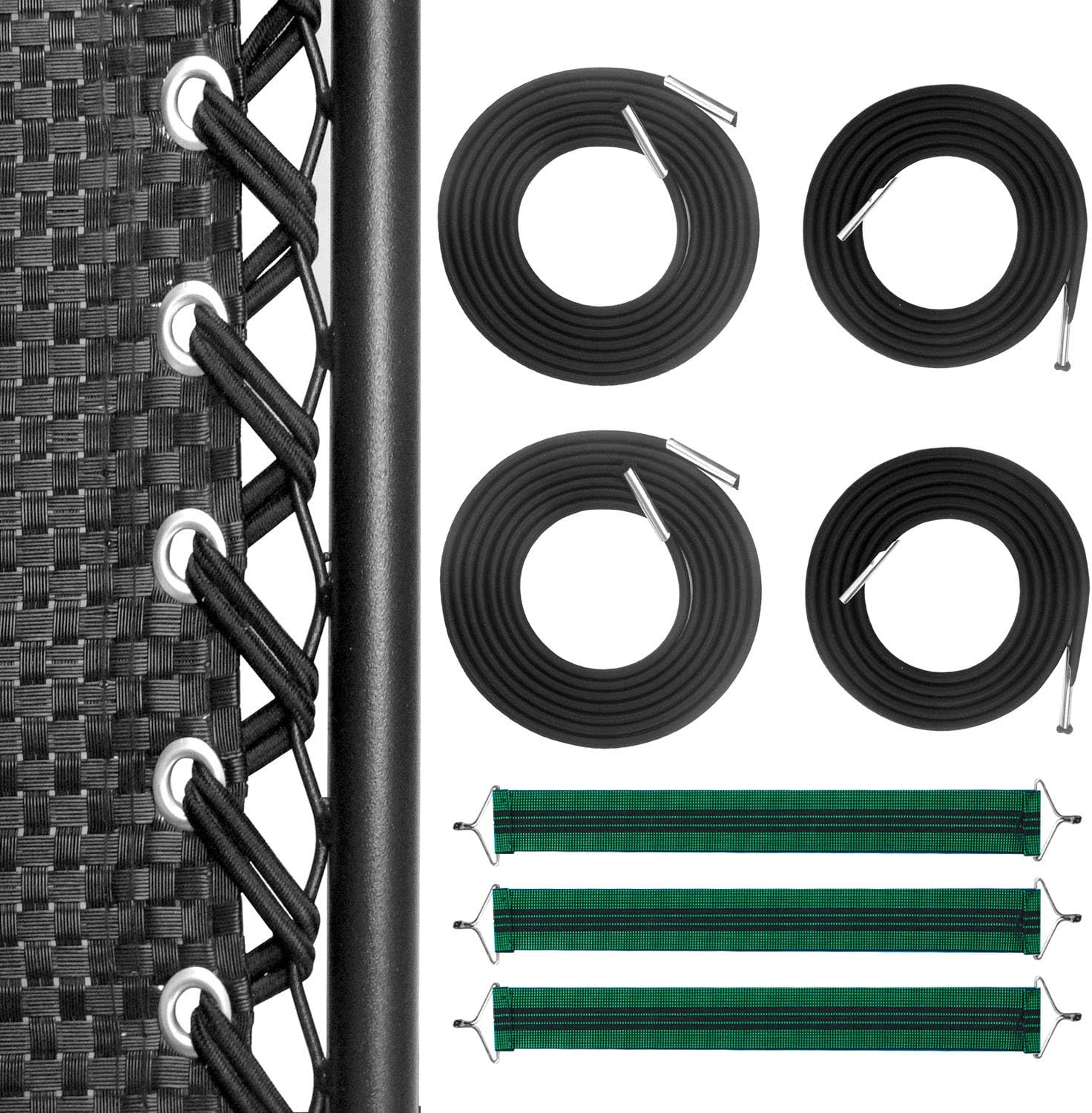 Hanperal 4Pcs Zero Gravity Chair Replacement Cords with 3Pcs Reinforced  Belts, Bungee Elastic Cords and Belts for Gravity Chair Accessories Patio  