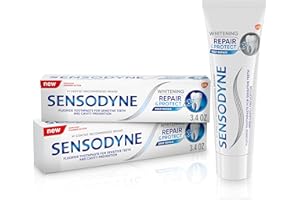 Sensodyne Repair and Protect Whitening Toothpaste, Toothpaste for Sensitive Teeth and Cavity Prevention, 3.4 oz (Pack of 2)