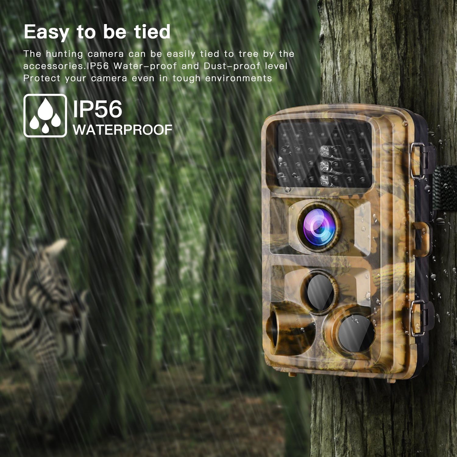 【2020 Upgrade】Campark Trail Camera-Waterproof 16MP 1080P Game Hunting Scouting Cam with 3 Infrared Sensors for Wildlife Monitoring with 120°Detecting Range Motion Activated Night Vision 2.4” LCD 42pcs: Camera & Photo