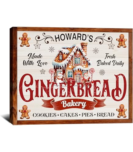 Letrero De Metal Con Texto En Inglés "Mrs Claus' Gingerbread Bakery, Decoración De Pared, Letrero De Chocolate Caliente De Pan De Jengibre, Decoración De Póster Navideño, Letrero De Fiesta De Navidad