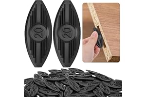 Nkiy Quen 120 Pcs Plastic Joining Biscuits, Self Clamping Plate Joiner Biscuit, Black Biscuit Joiner Attachment for Woodworking Deck Door Furniture Trim
