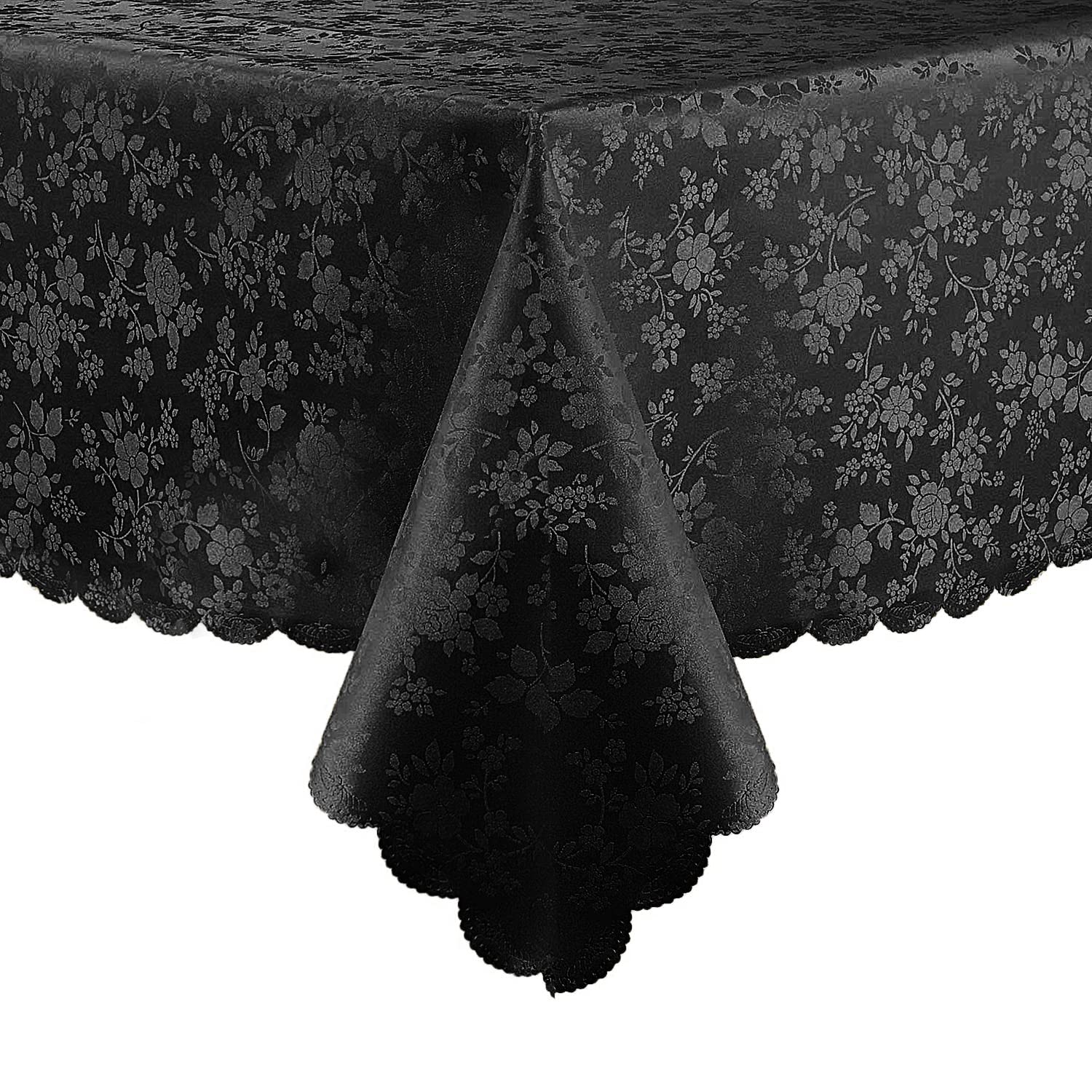 Photo 1 of Smiry Square Table Cloth, Waterproof Heavy Duty Vinyl Tablecloths, Wipeable Washable Table Cover for Kitchen and Dining Room (Black, 54" X 54")