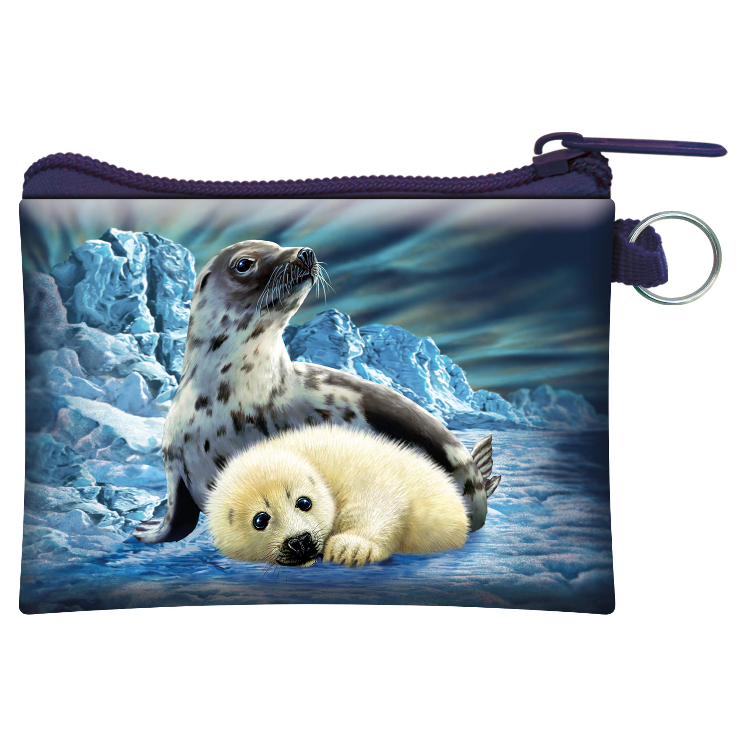 3D LiveLife Coin Purse – Harp Seals from Deluxebase. Lenticular Polar Themed Wallet Featuring Secure Zip, Compact Design for Cash and Card Storage. Perfect Marine Animal Gift.