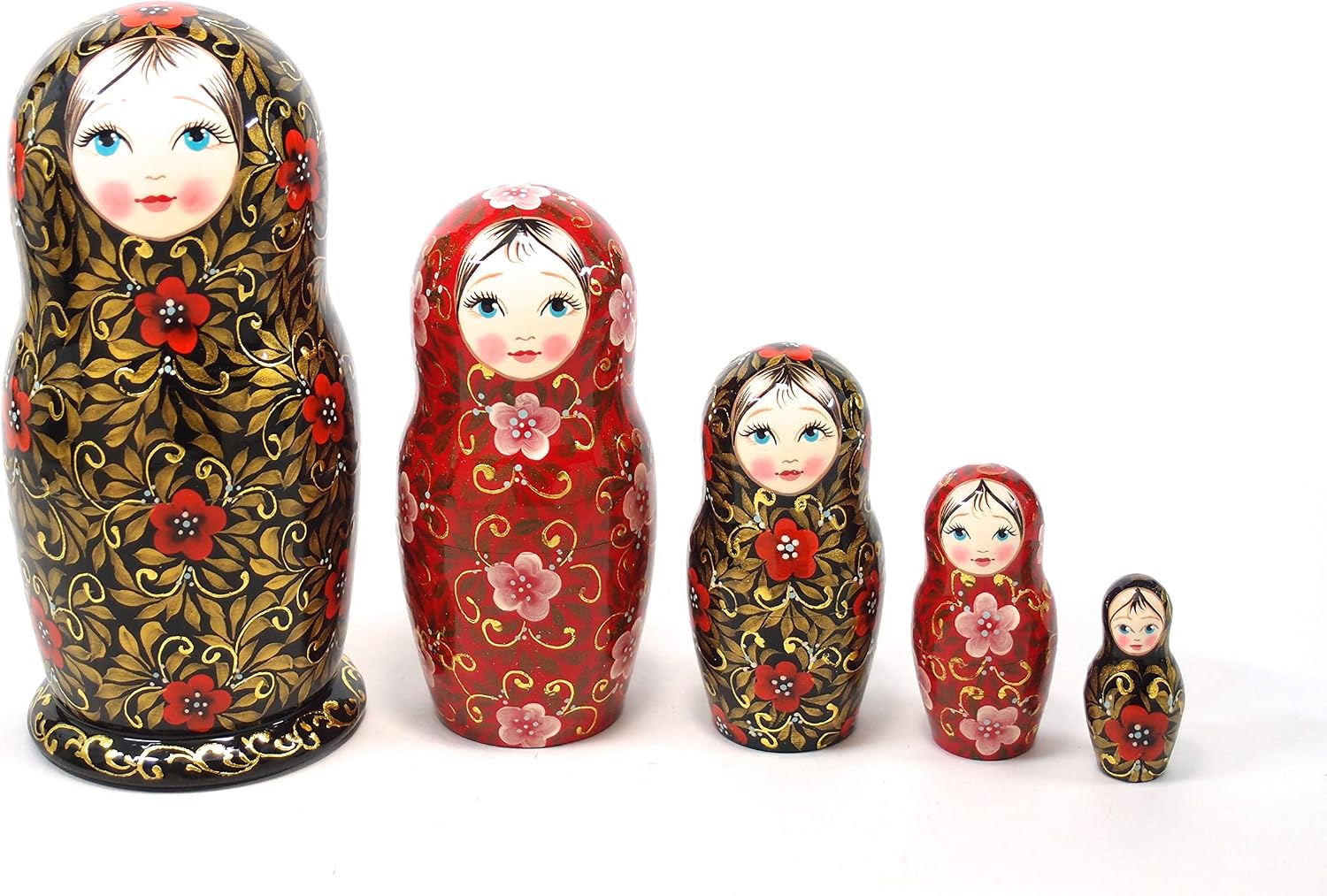 作家 マトリョーシカ 5個組 花のレース ロシア製 マトリョーシカ ホビー Amazon