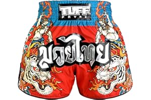 TUFFPAYAK Muay Thai Boxing Shorts, MMA Training Kickboxing Trunks Retro Shorts