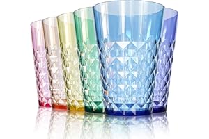 Lingtoolator - 32 oz Unbreakable Premium Iced Tea Drinking Glasses Tumbler (Set of 6) - BPA Free Super Grade Acrylic Plastic 