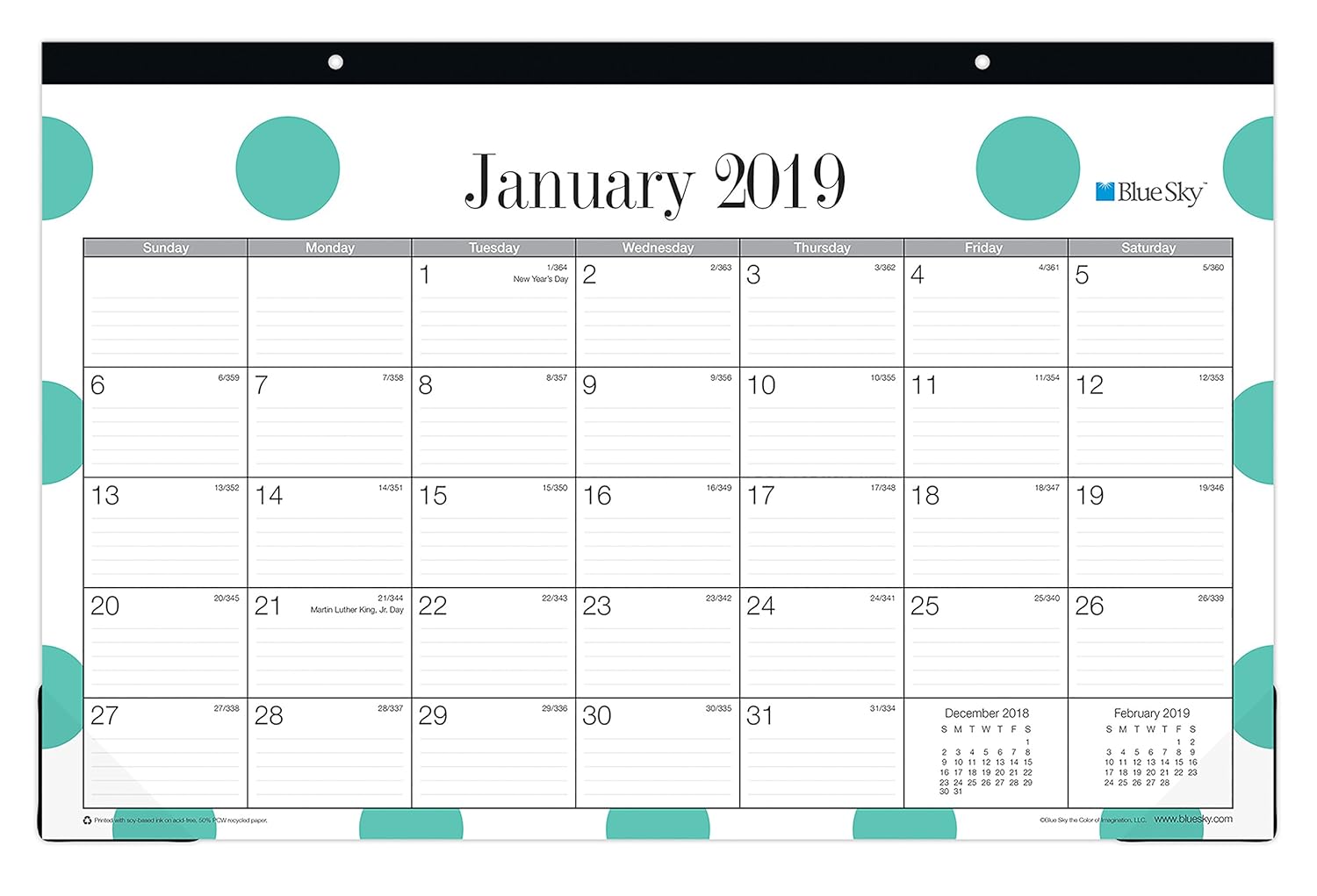 Best blue sky desk calendar 2019