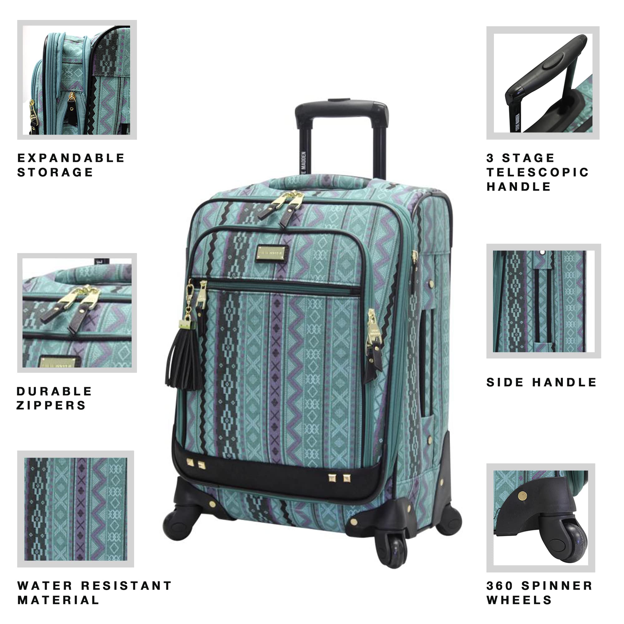 Steve Madden Unisex-Adult (Luggage only) Spinner, Legends Turquoise, One Size