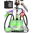 Black Hookah Set with Everything – Hookah Set 2 Hose with LED Base, Easy Setup, and Large Cloud Performance Hookah Machine - Premium Hookah 2 Hose for Home & Parties