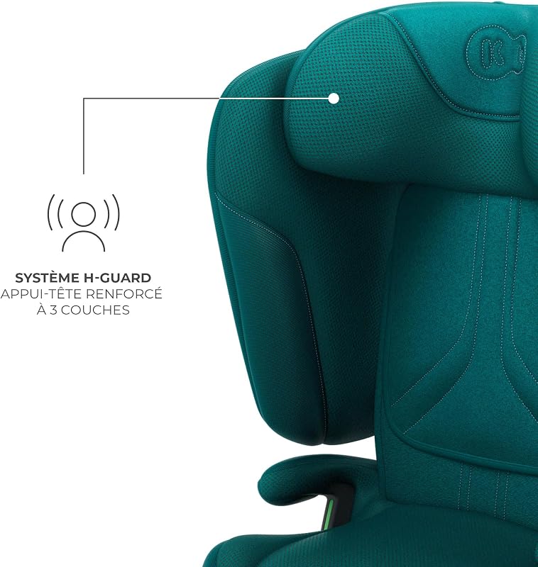 Kinderkraft UNITY2 Siège auto I-size 100-150 cm, Avec Isofix, Jusqu'à 12 ans, Systèmes de Sécurité, Facile à Nettoyer, Revêtement Respirant, Vert
