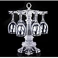 XINDAM 6 Hook Design Tabletop Glass Eiffel Tower Stemware Rack/Rotate 6 Wine Glass Storage Holder Stand Air Drying Rack