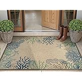 LIVEBOX Easy Jute 28''x43'' Front Porch Rug, Outdoor Non Slip Washable Kitchen Rug Modern Coastal Animal Area Rugs Floor Hell