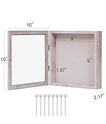 DEMAIKE 10x10 Shadow Box Frame with Linen